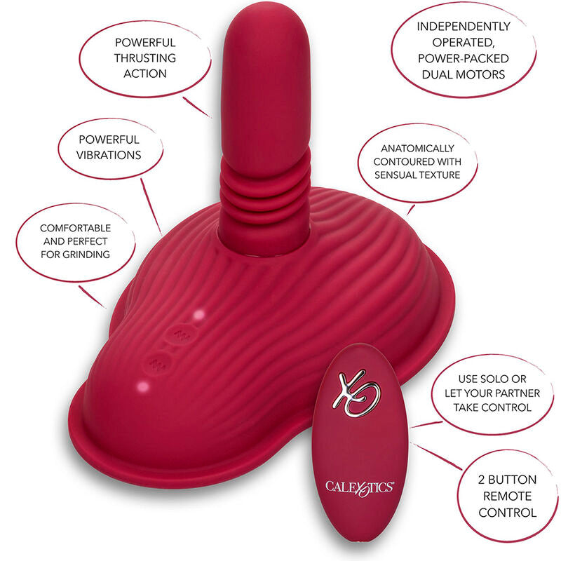 CALEXOTICS - RIDER MASSAJADOR DUPLO MOTOR COM CONTROLO REMOTO VERMELHO
