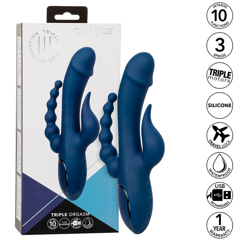 CALEXOTICS - VIBRADOR TRIPLO ORGASMO AZUL