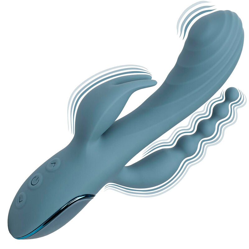 CALEXOTICS - VIBRADOR TRIPLE ÊXTASE CINZA