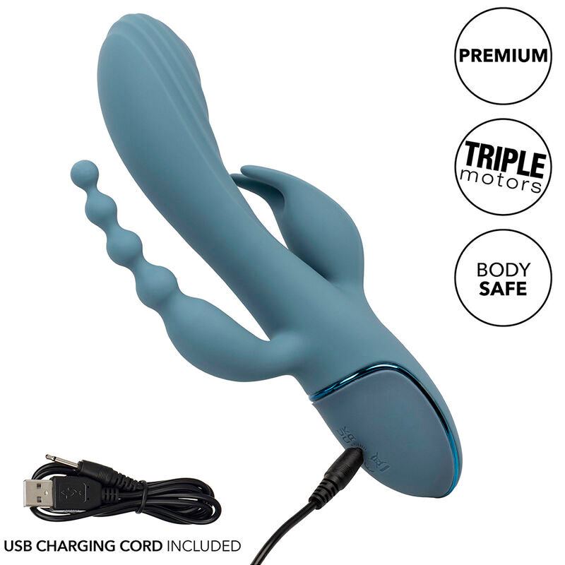 CALEXOTICS - VIBRADOR TRIPLE ÊXTASE CINZA