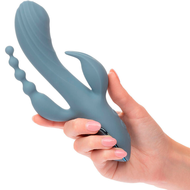 CALEXOTICS - VIBRADOR TRIPLE ÊXTASE CINZA