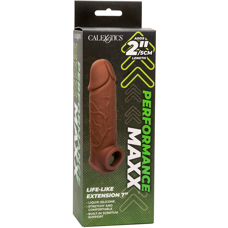 CALEXOTICS - EXTENSIÓN PERFORMANCE MAXX REALISTA 7 PELE MARROM