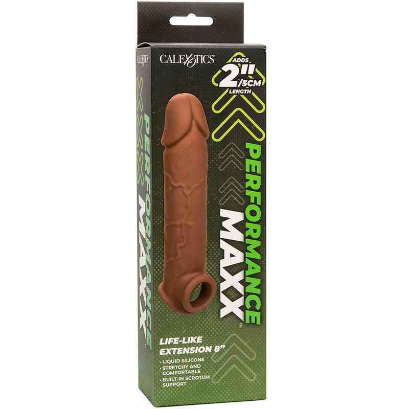 CALEXOTICS - EXTENSIÓN PERFORMANCE MAXX REALISTA 8 PELE MARROM