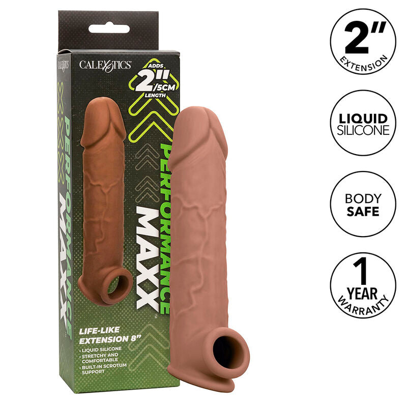 CALEXOTICS - EXTENSIÓN PERFORMANCE MAXX REALISTA 8 PELE MARROM