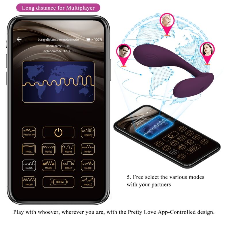 Aplicación Pretty Love - Baird G-Spot 12 Vibrações Recarregável Lila