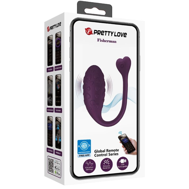 PRETTY LOVE - FISHERMAN OVO VIBRADOR LILÁS CONTROLADO POR APP