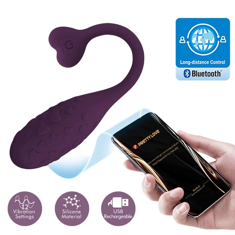 PRETTY LOVE - FISHERMAN OVO VIBRADOR LILÁS CONTROLADO POR APP