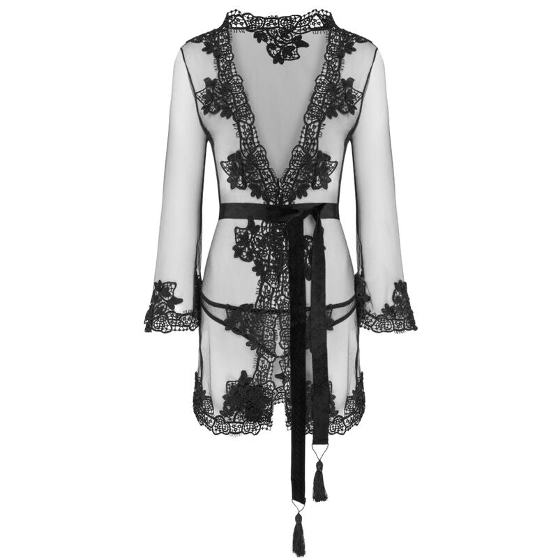 LIVCO CORSETTI FASHION - HERINA LC XG056 ROBE + CUECA PRETO TAMANHO ÚNICO