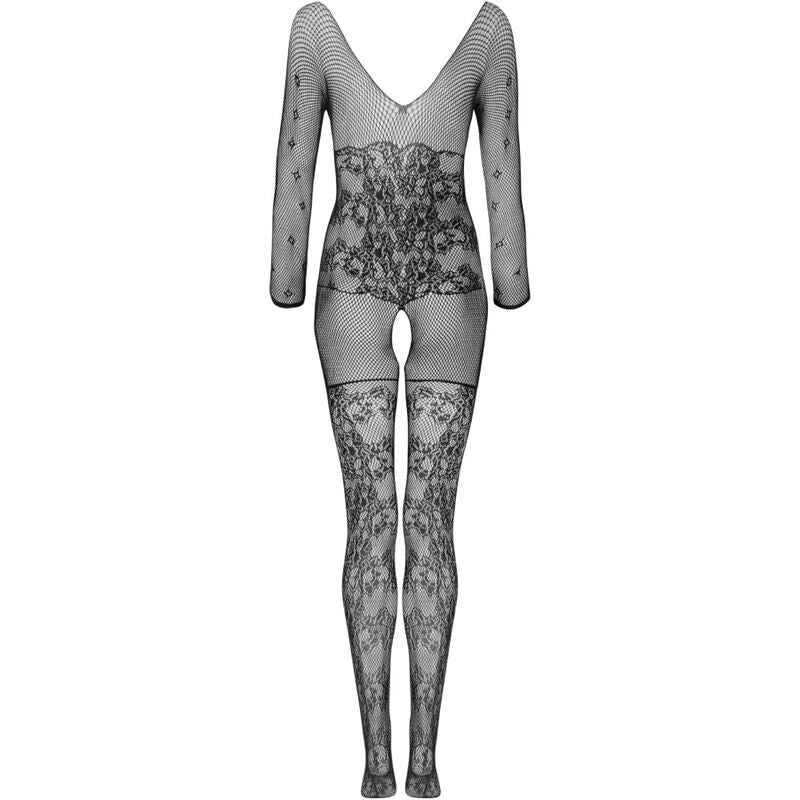 LIVCO CORSETTI FASHION - BODYSTOCKING DE CELDÓN SIN ENTREPIERNA NEGRO TAMAÑO ÚNICO