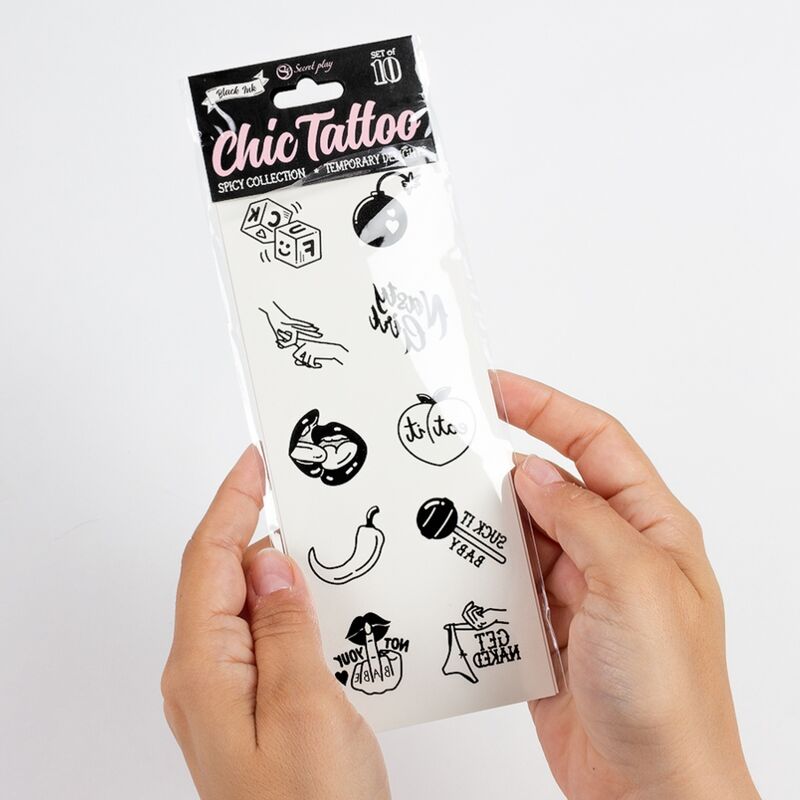 SECRET PLAY - SET DE 10 TATUAGENS TEMPORÁRIAS SPICY COLLECTION