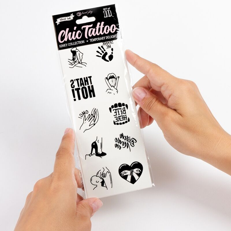 SECRET PLAY - SET DE 10 TATUAGENS TEMPORÁRIAS KINKY COLLECTION