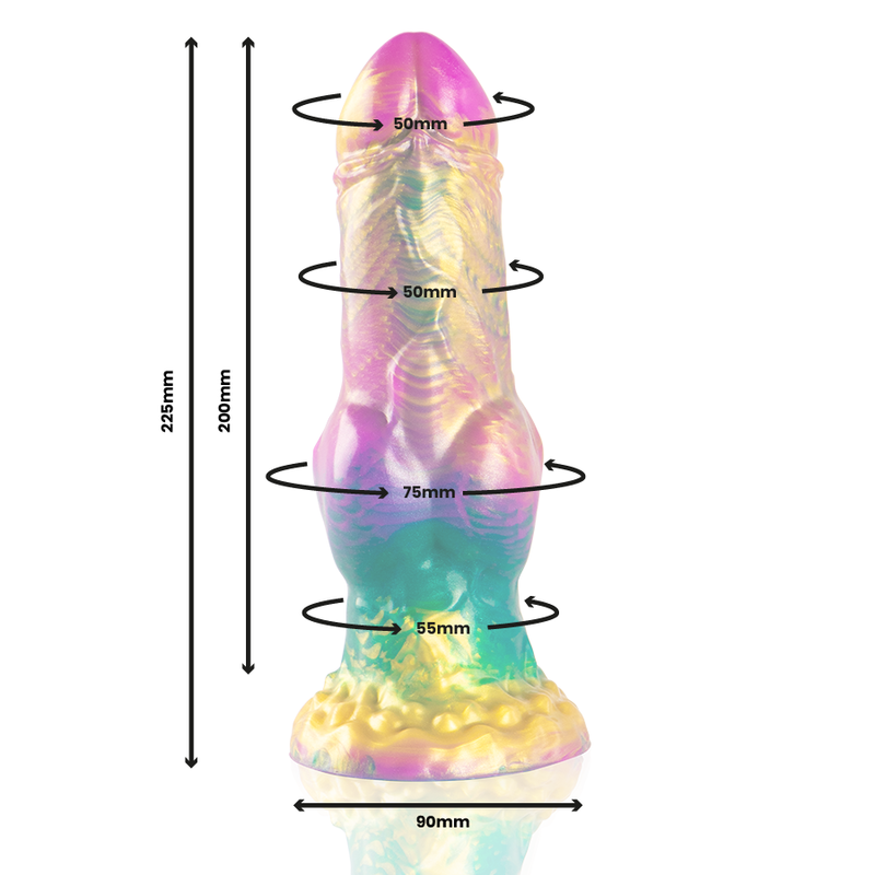 EPIC - IRIS DILDO COM TESTÍCULOS ARCO-ÍRIS DE PRAZER