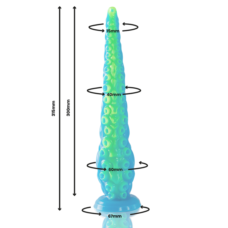 EPIC - SCYLLA DILDO TENTÁCULO FINO FLUORESCENTE TAMANHO GRANDE