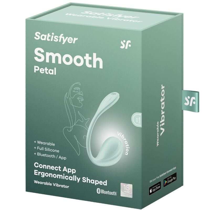 SATISFYER - SMOOTH PETAL ESTIMULADOR PONTO G VERDE ÁGUA COM APP GRÁTIS