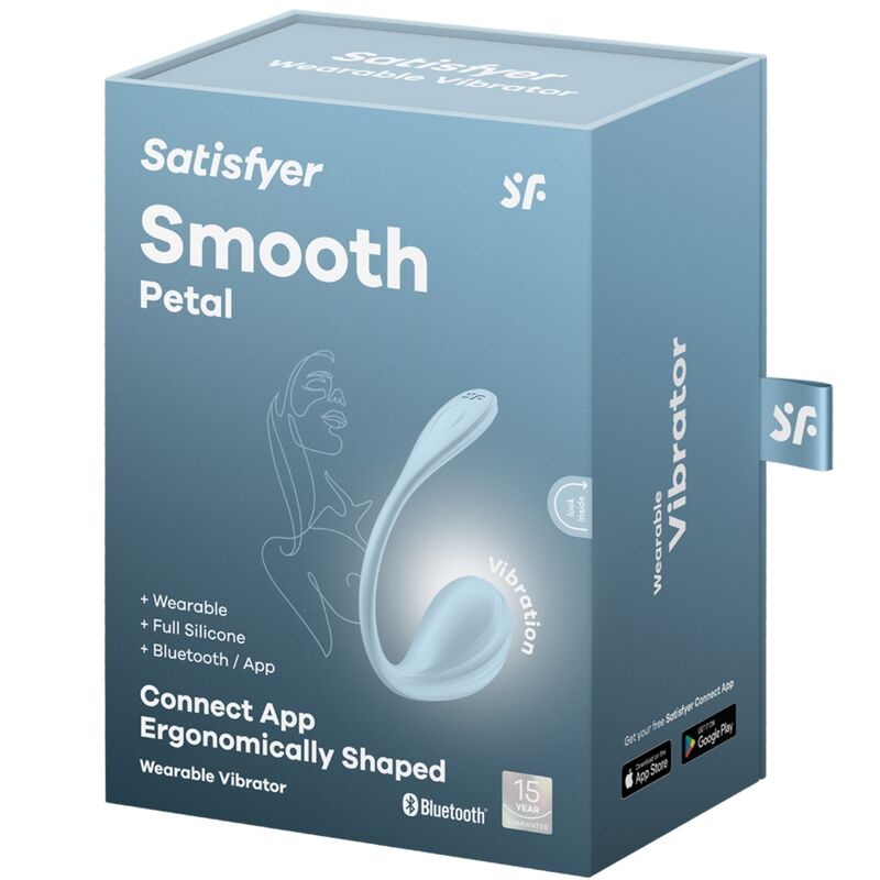 SATISFYER - SMOOTH PETAL ESTIMULADOR PONTO G CELESTE COM APP GRÁTIS