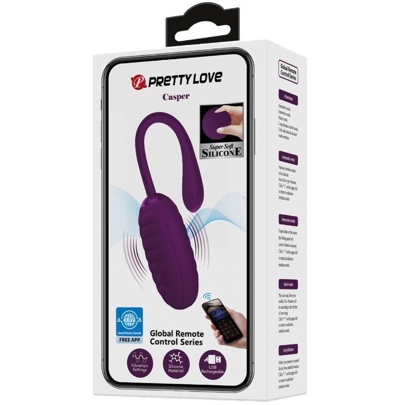PRETTY LOVE - CASPER OVO VIBRADOR RECARREGÁVEL ROXO