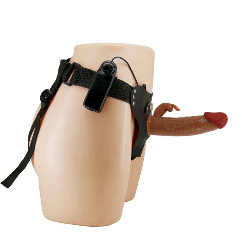 PRETTY LOVE - MARION HARNESS BRIEFS UNIVERSAL COM DILDO VIBRAÇÃO 19 CM CASTANHO
