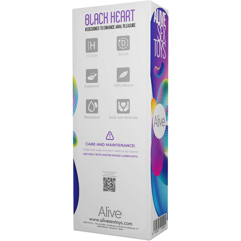 Alive - Estimulador anal Black Heart Teal
