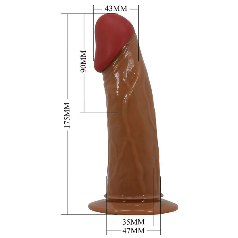 PRETTY LOVE - STARKS HARNESS BRIEFS VIBRAÇÃO MULTIVELOCIDADE DILDO 17.5 CM CASTANHO