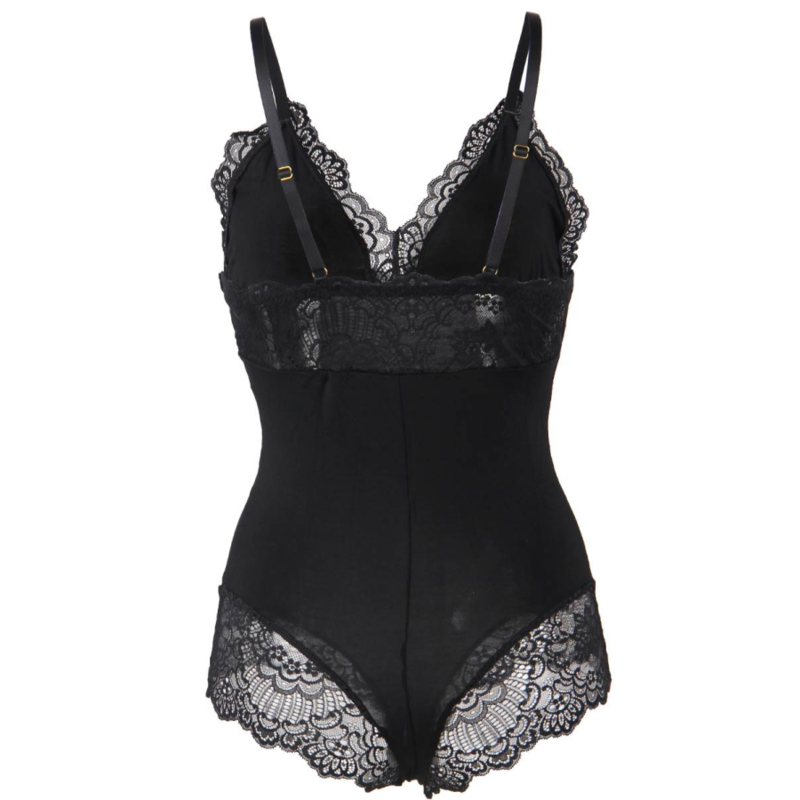 SUBBLIME - PELUCHE PRETO FLORAL DETALHE DE RENDA S/M