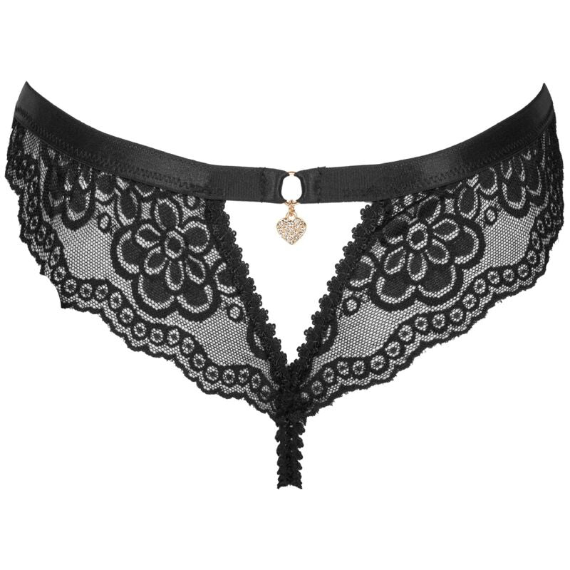 Livco Corsetti Fashion - Oksurin Panty Com Abertura Negro