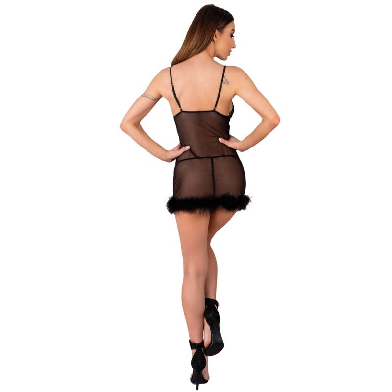Livco Corsetti Fashion - Conjunto Babydoll Zerunam + Cueca Negra