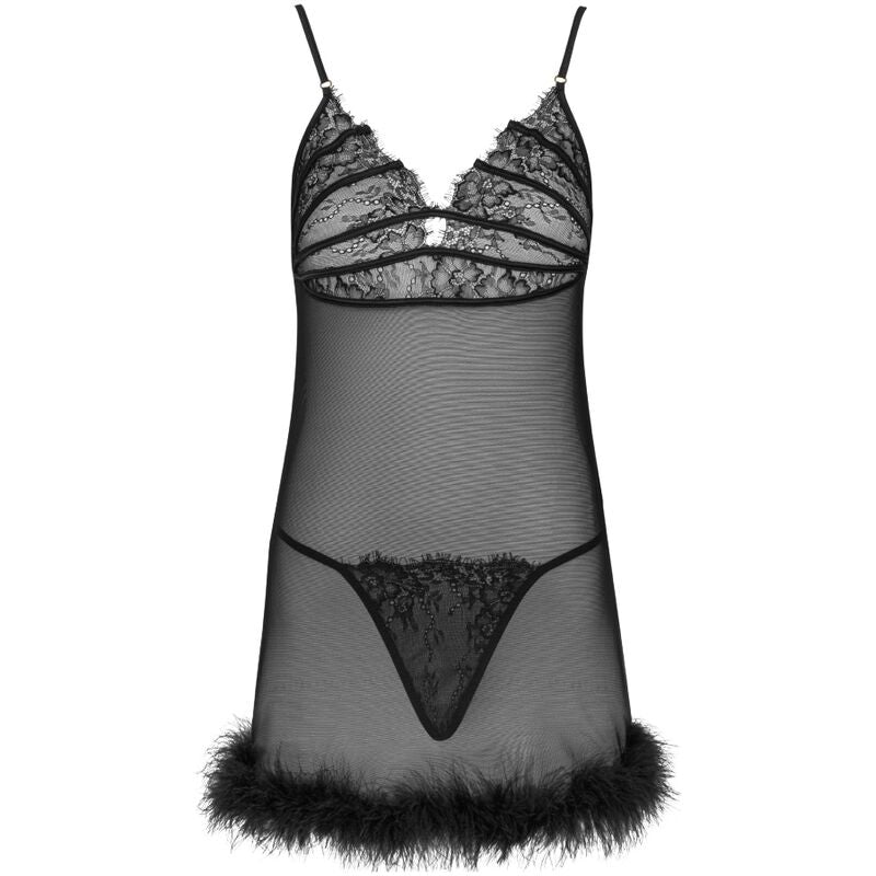 Livco Corsetti Fashion - Conjunto Babydoll Zerunam + Cueca Negra