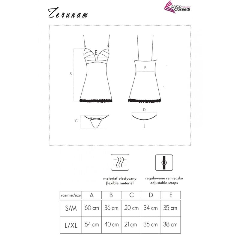 Livco Corsetti Fashion - Conjunto Babydoll Zerunam + Cueca Negra