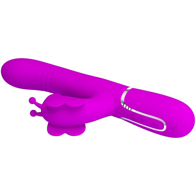 PRETTY LOVE - VIBRADOR RABBIT MULTIFUNÇÃO 4 EM 1 BORBOLETA FUCSIA
