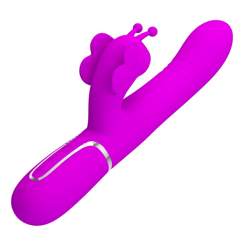 PRETTY LOVE - VIBRADOR RABBIT MULTIFUNÇÃO 4 EM 1 BORBOLETA FUCSIA
