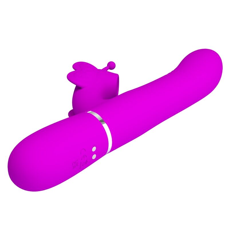 PRETTY LOVE - VIBRADOR RABBIT MULTIFUNÇÃO 4 EM 1 BORBOLETA FUCSIA