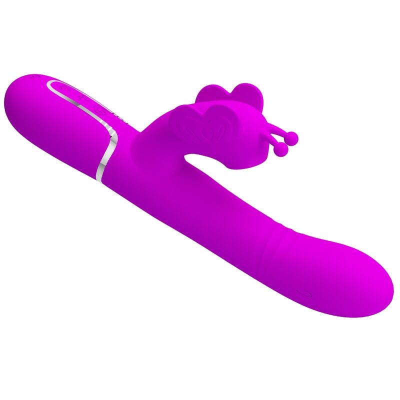 PRETTY LOVE - VIBRADOR RABBIT MULTIFUNÇÃO 4 EM 1 BORBOLETA FUCSIA