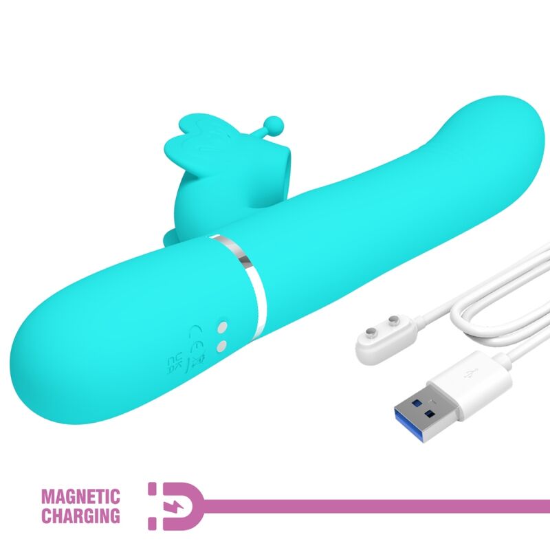 Pretty Love - Vibrador Coelho Multifuncional 4 en 1 Mariposa Aqua Verde