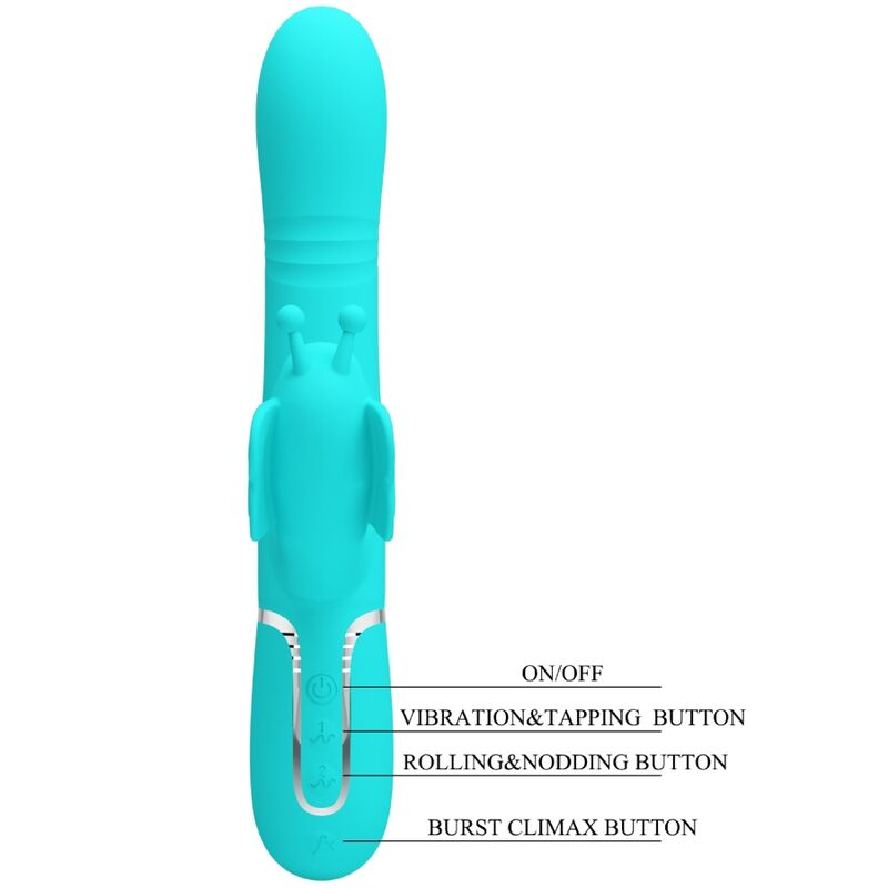 Pretty Love - Vibrador Coelho Multifuncional 4 en 1 Mariposa Aqua Verde