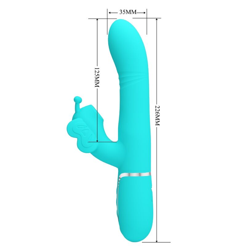 Pretty Love - Vibrador Coelho Multifuncional 4 en 1 Mariposa Aqua Verde