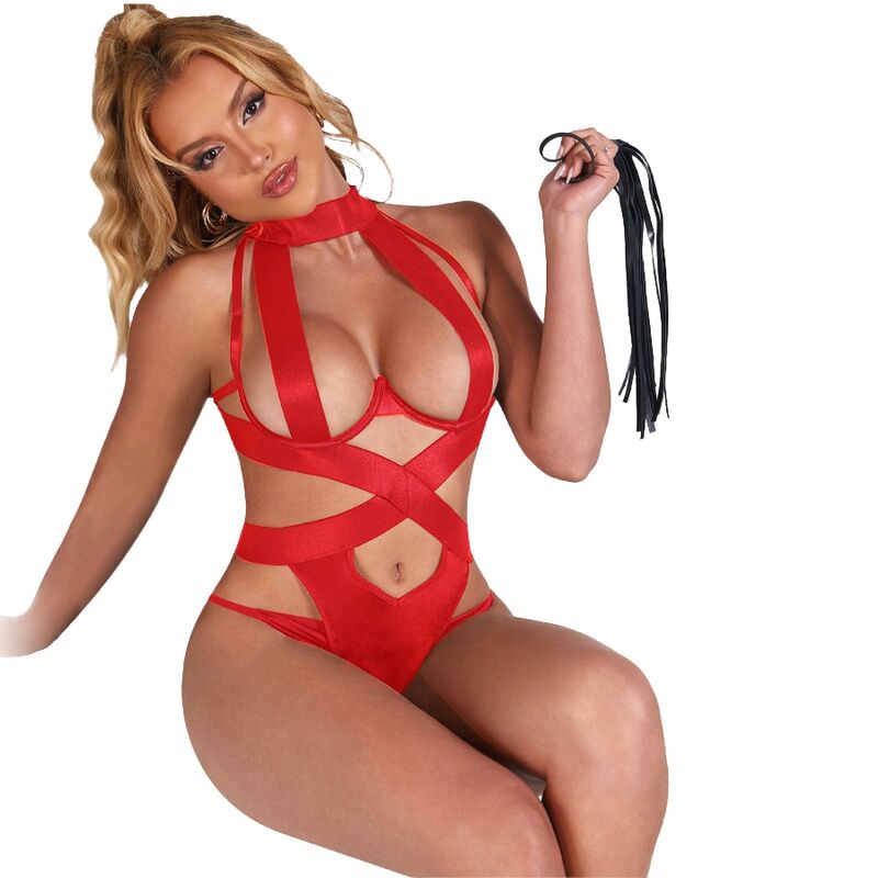 SUBBLIME - BODY HALTER SEXY COM ARNÊS VERMELHO S/M