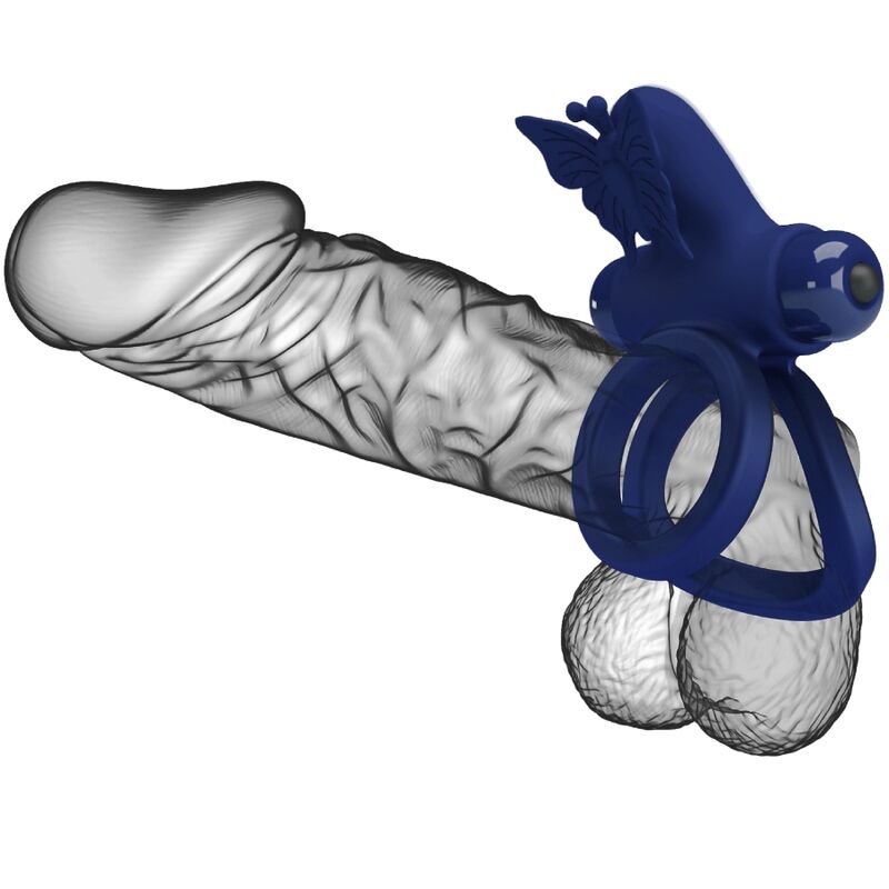PRETTY LOVE - JAMELE ANEL DUPLO VIBRADOR COM ESTIMULADOR BORBOLETA AZUL