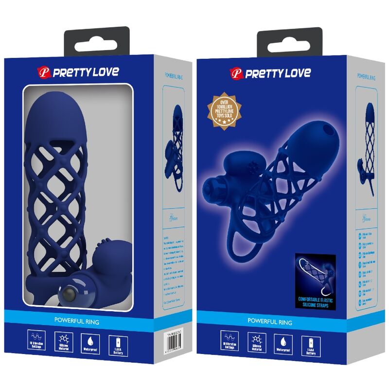 PRETTY LOVE - GIANN ANEL VIBRADOR COM FUNDA DE SILICONE AZUL