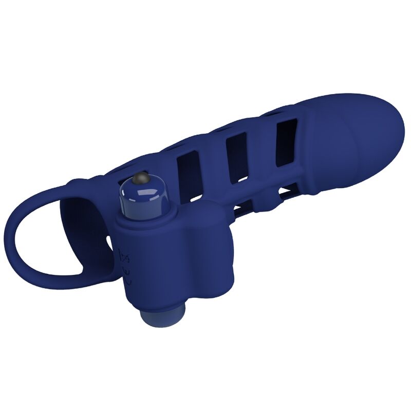 PRETTY LOVE - ALTAF ANEL VIBRADOR COM FUNDA DE SILICONE AZUL