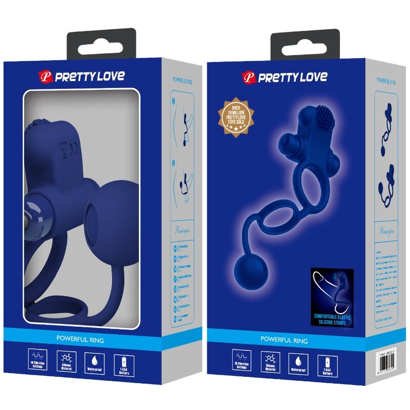 PRETTY LOVE - REMINGTON ANEL DUPLO VIBRADOR COM PLUG AZUL