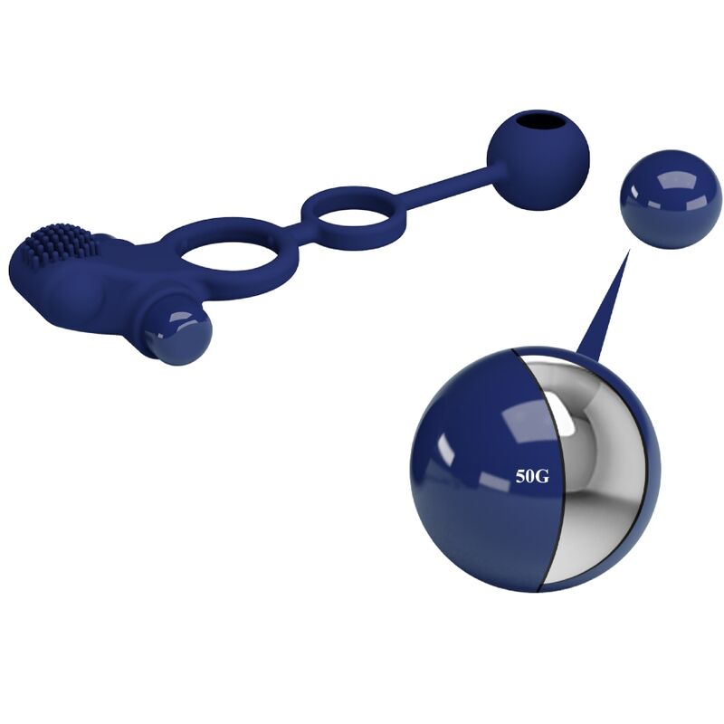 PRETTY LOVE - REMINGTON ANEL DUPLO VIBRADOR COM PLUG AZUL