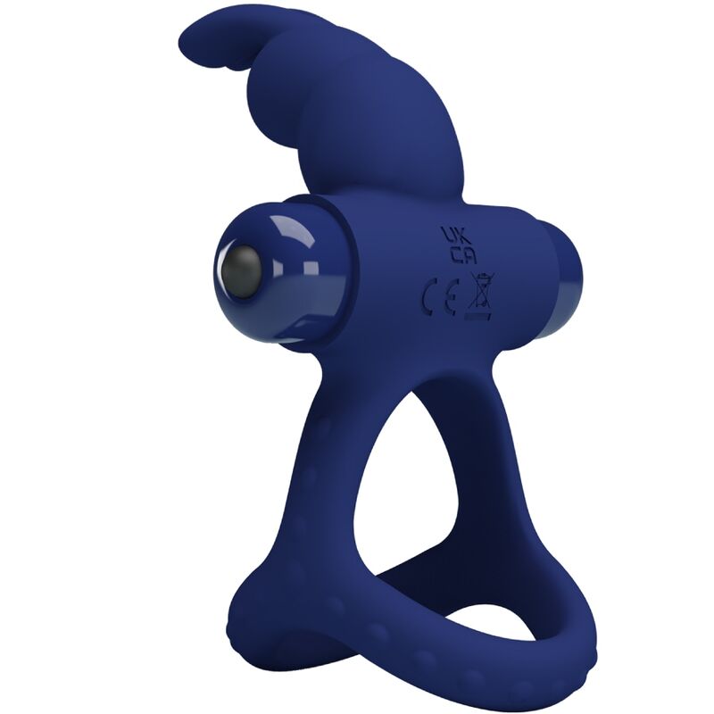 PRETTY LOVE - LUCHITO ANEL DUPLO RABBIT VIBRADOR AZUL