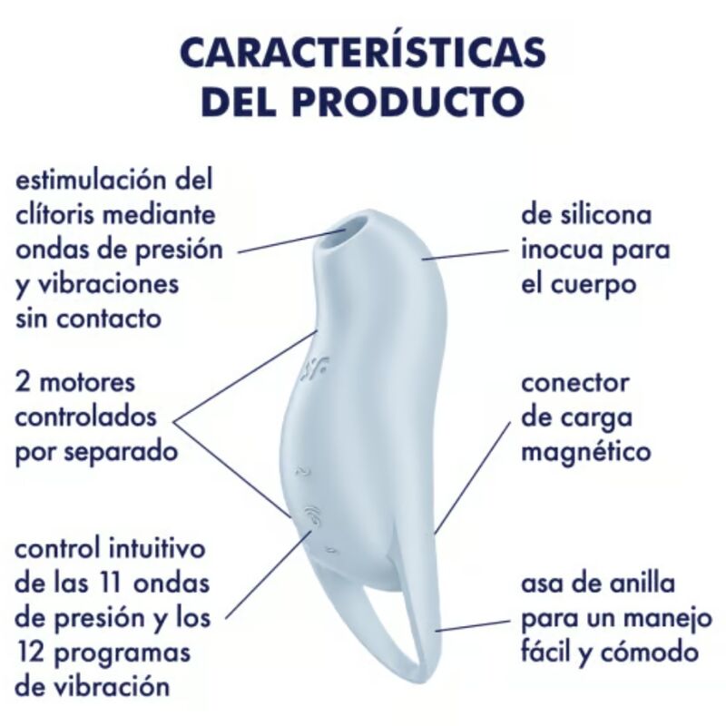SATISFYER - POCKET PRO 1 ESTIMULADOR CLITORIANO AZUL CLARO