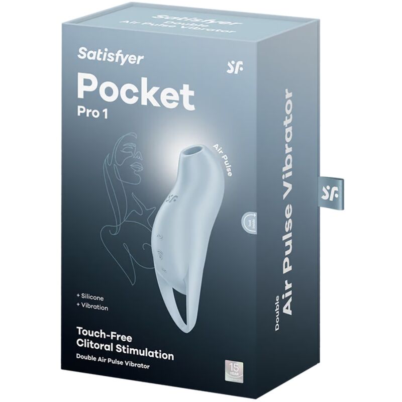 SATISFYER - POCKET PRO 1 ESTIMULADOR CLITORIANO AZUL CLARO