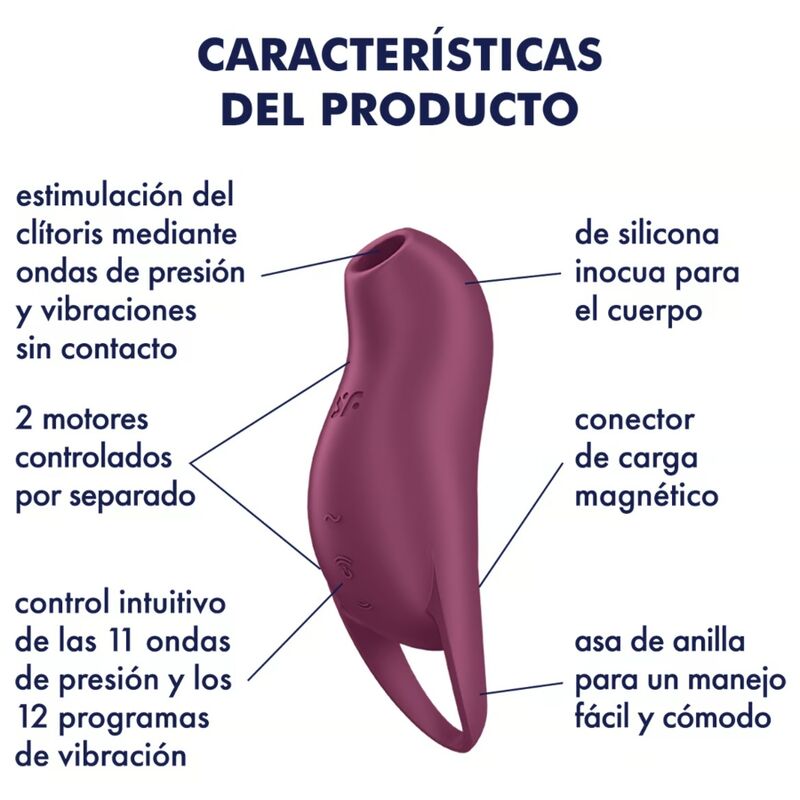 SATISFYER - POCKET PRO 1 ESTIMULADOR DE CLITÓRIS GRANATE