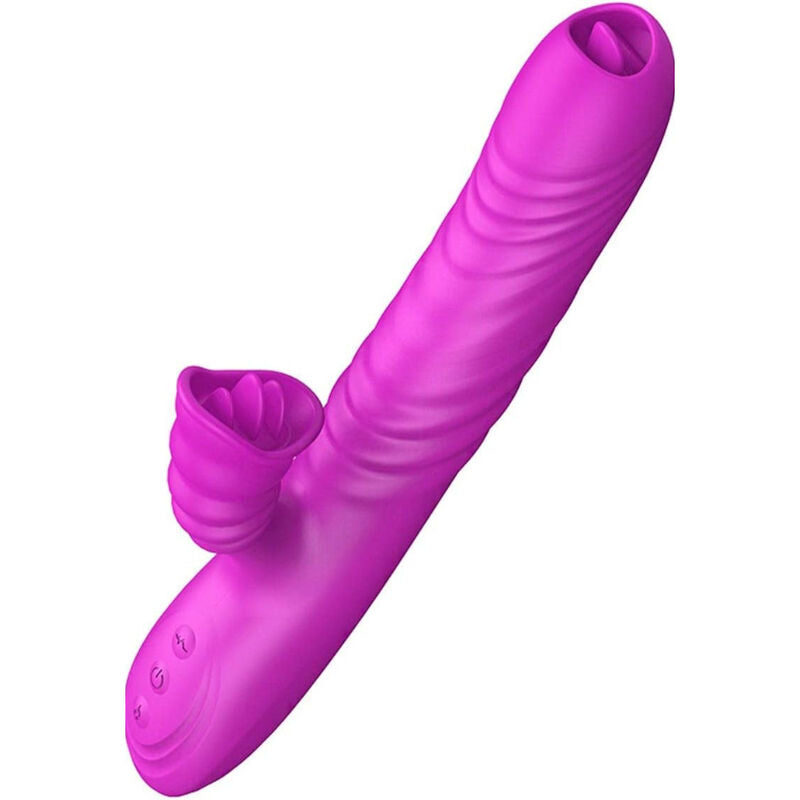 Armony Angelia Vibrador Multifuncional Língua Dupla Efeito de Calor Violeta