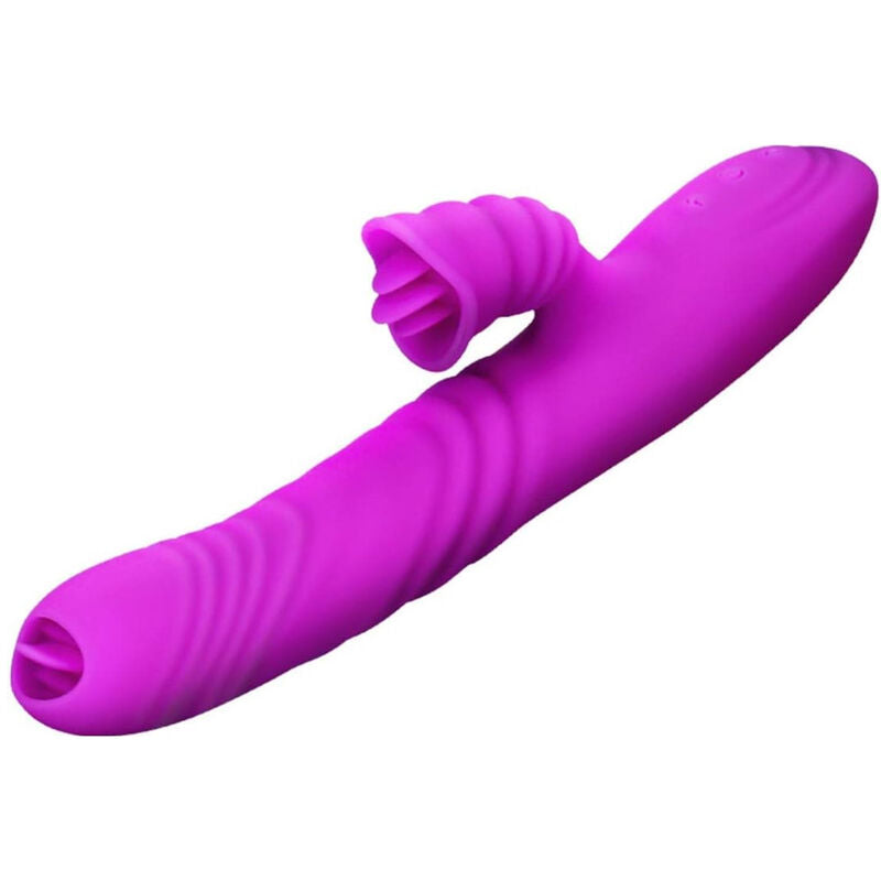 Armony Angelia Vibrador Multifuncional Língua Dupla Efeito de Calor Violeta