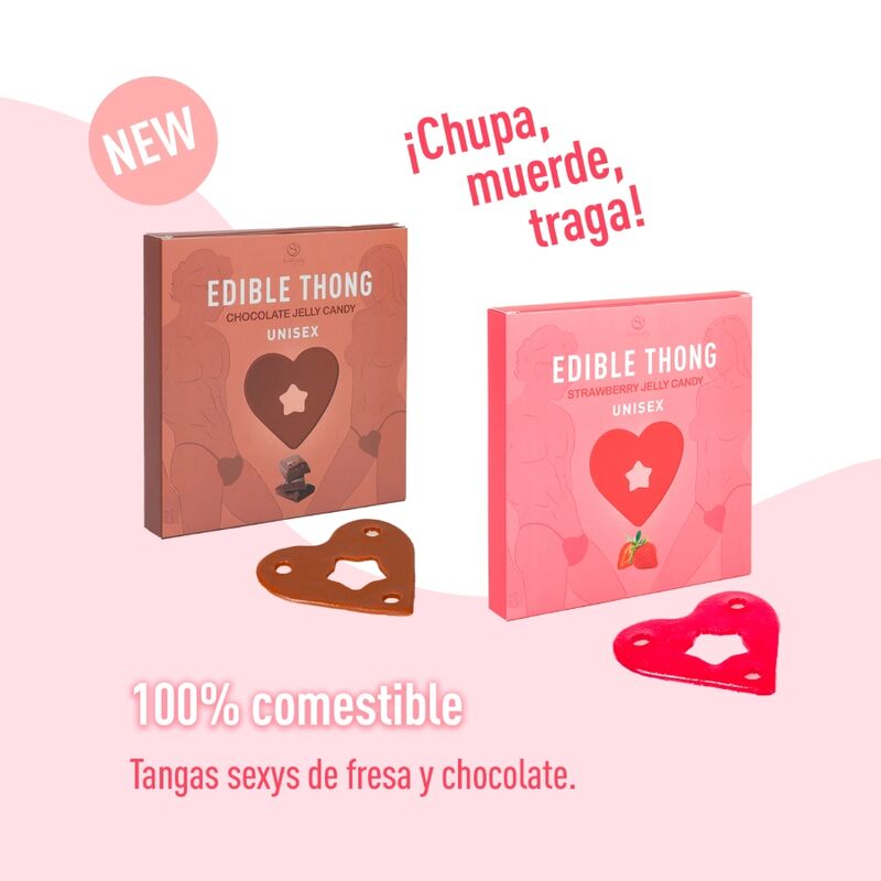 JUEGO SECRETO - TANGA DE GOMA DE CHOCOLATE