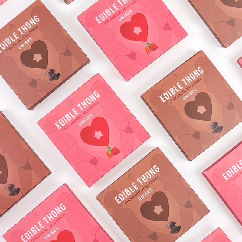 JUEGO SECRETO - TANGA DE GOMA DE CHOCOLATE