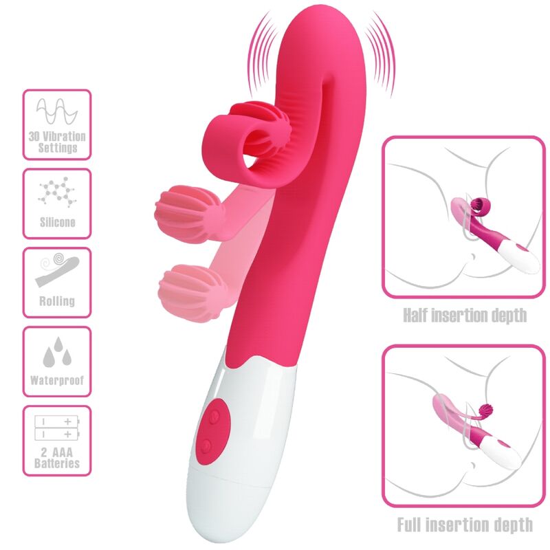 ROMANCE - VIBRADOR E ESTIMULADOR 30 VELOCIDADES ROSA